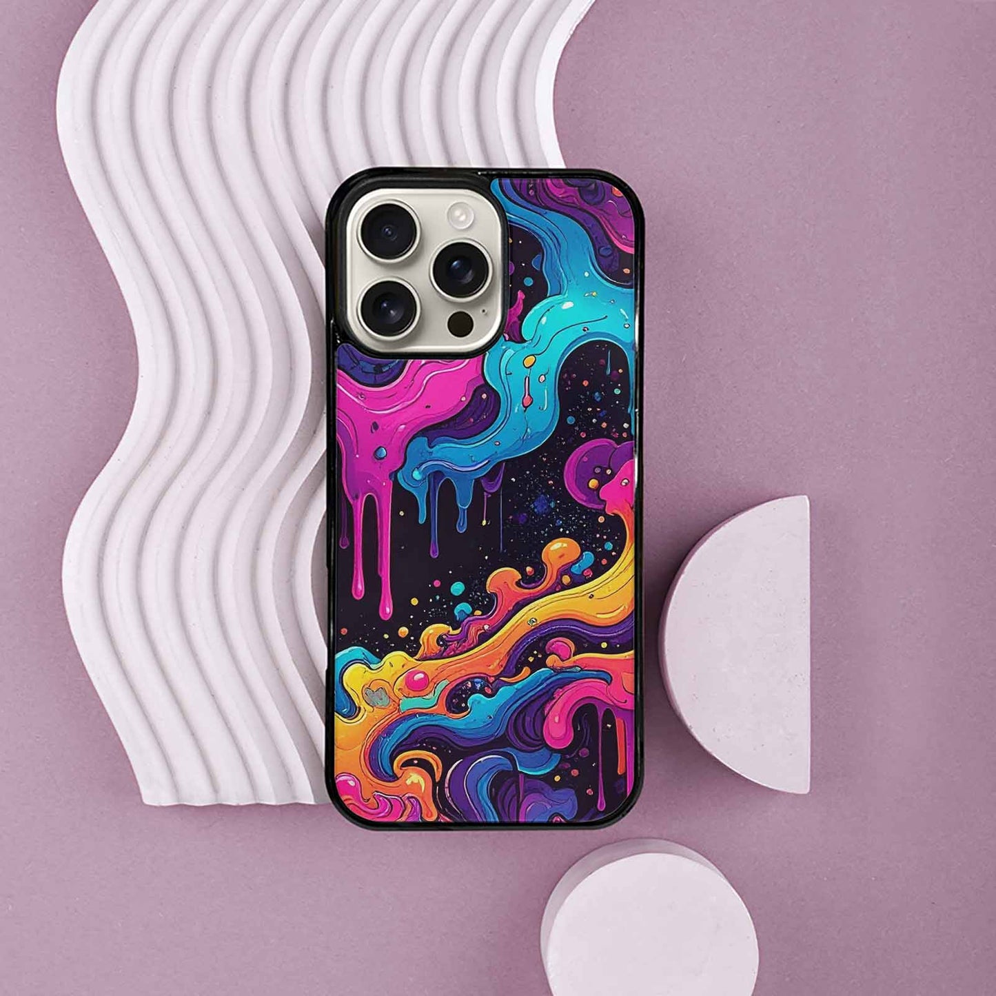 iPhone 16 Pro Max Case — Neon Drip Galaxy Custom, Custom Phone Case