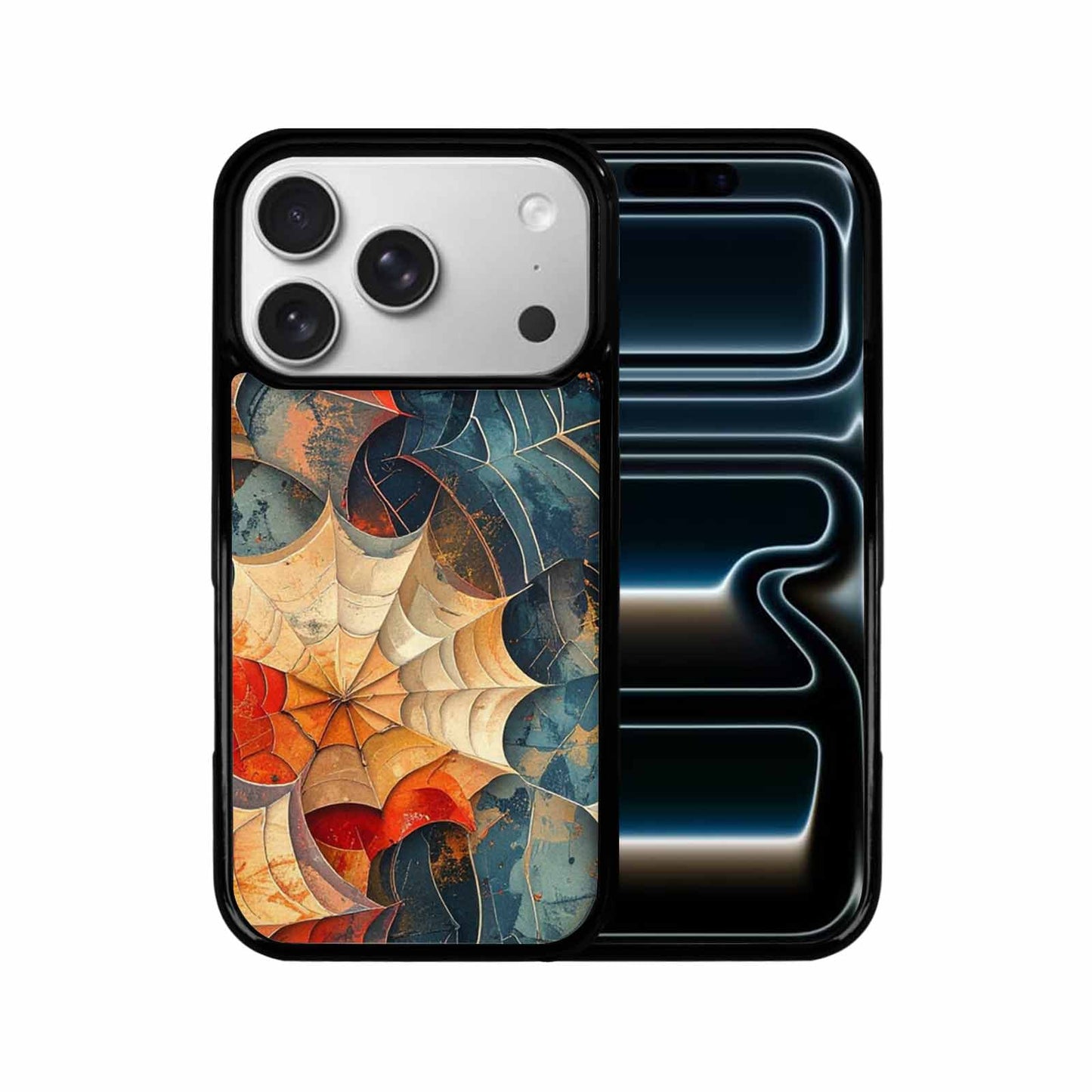 iPhone 17 Pro Case — Distressed Horror Spider Web Original Art, Custom Phone Case
