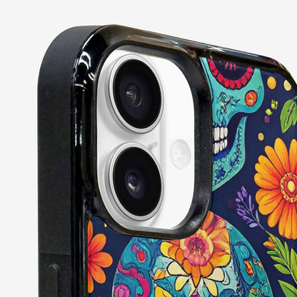 iPhone 16 Case — Rainbow Sugar Skull Weave 3 Personalized, Custom Print Case Cover
