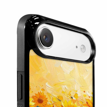 iPhone 17 Air Case — Impressionist Sunflower Brushstroke Pattern Hundreds Floral, Custom Designed Case Cover