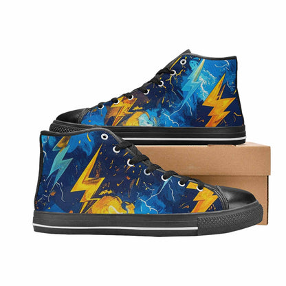 MEN'S Lightning Bolt High Top Canvas Vibrant Chaos Sneakers