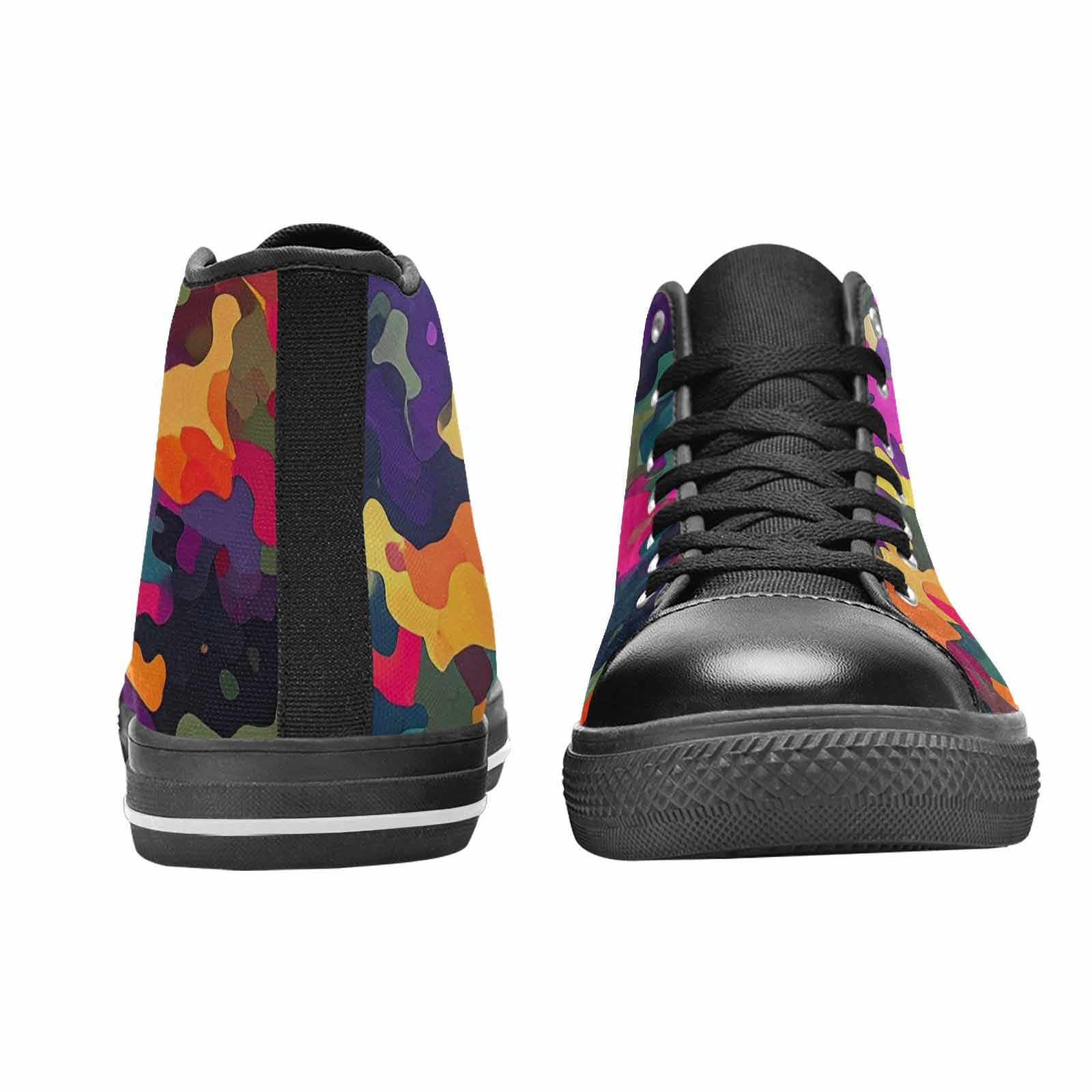 MEN'S Military Camouflage Blotch High Top Canvas Wallpaper Art Shoes