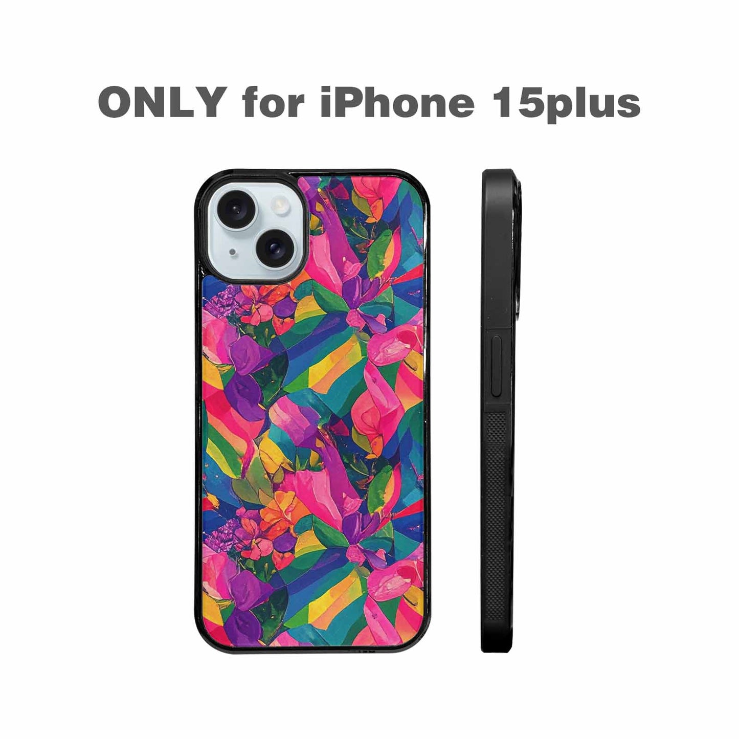 iPhone 15 Plus Case — Polysexual Flag Color Theme Small Rainbow, Custom Print Case Cover