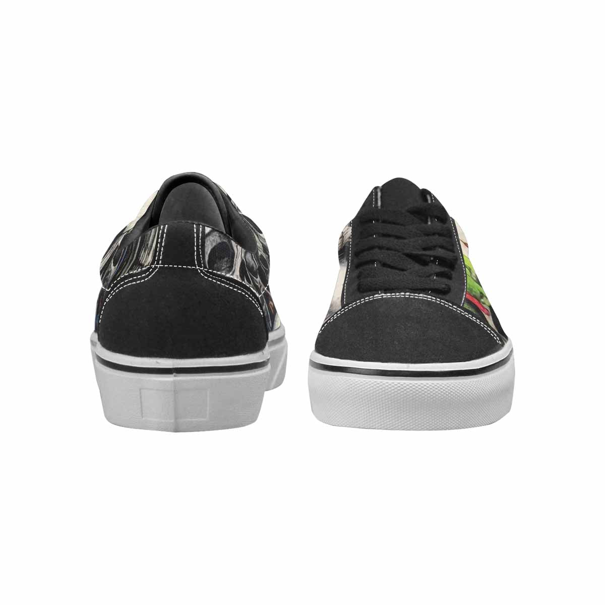 WOMEN'S Rainbow From Skull S Lace-Up Canvas Vibrant Chaos Sneakers