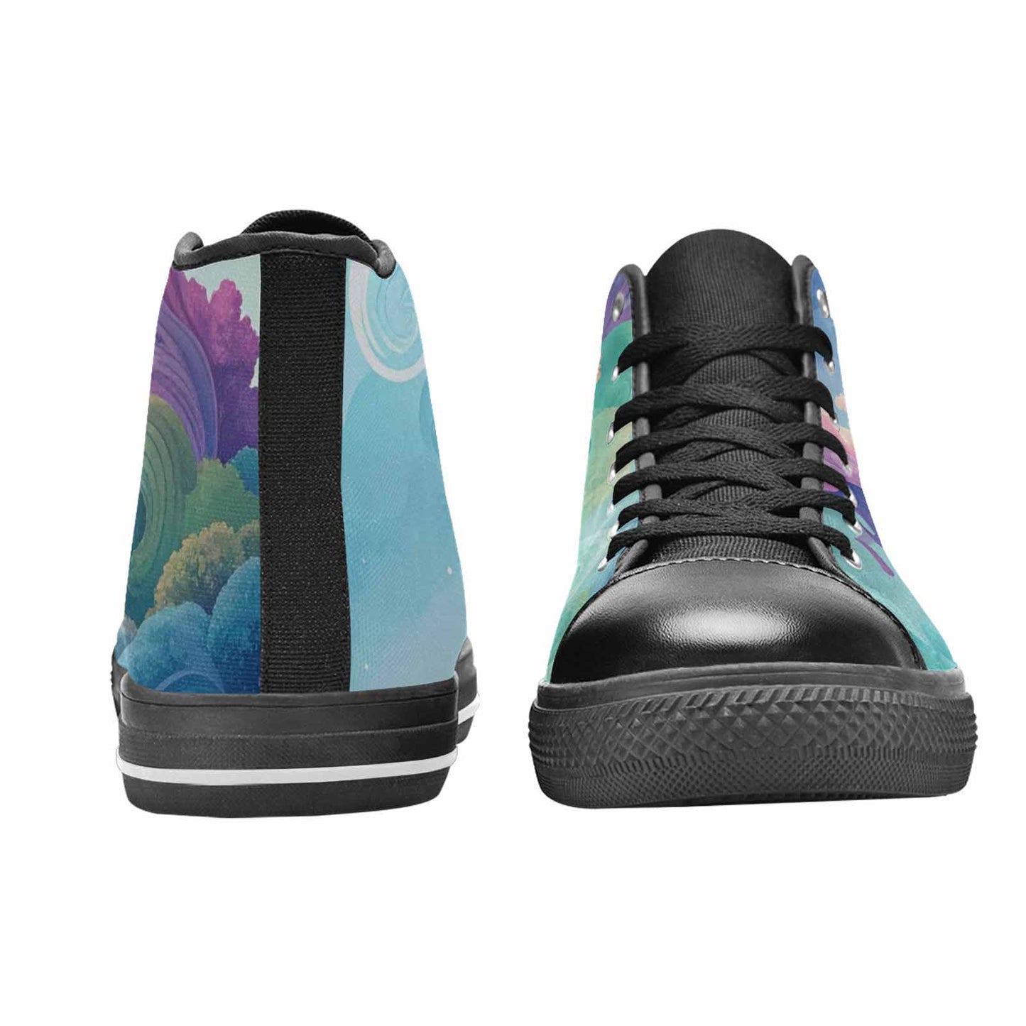 WOMEN'S Surrealist Dreamscape High Top Canvas Vibrant Chaos Custom Shoes