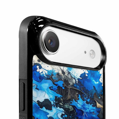 iPhone 17 Air Case — Black Blue Ink Camo Patches Camo, Unique Phone Case Design