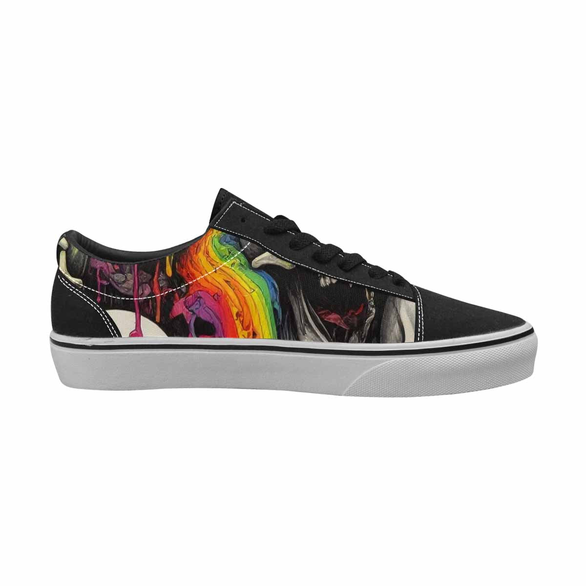 WOMEN'S Rainbow From Skull S Lace-Up Canvas Dreamcore Shoes