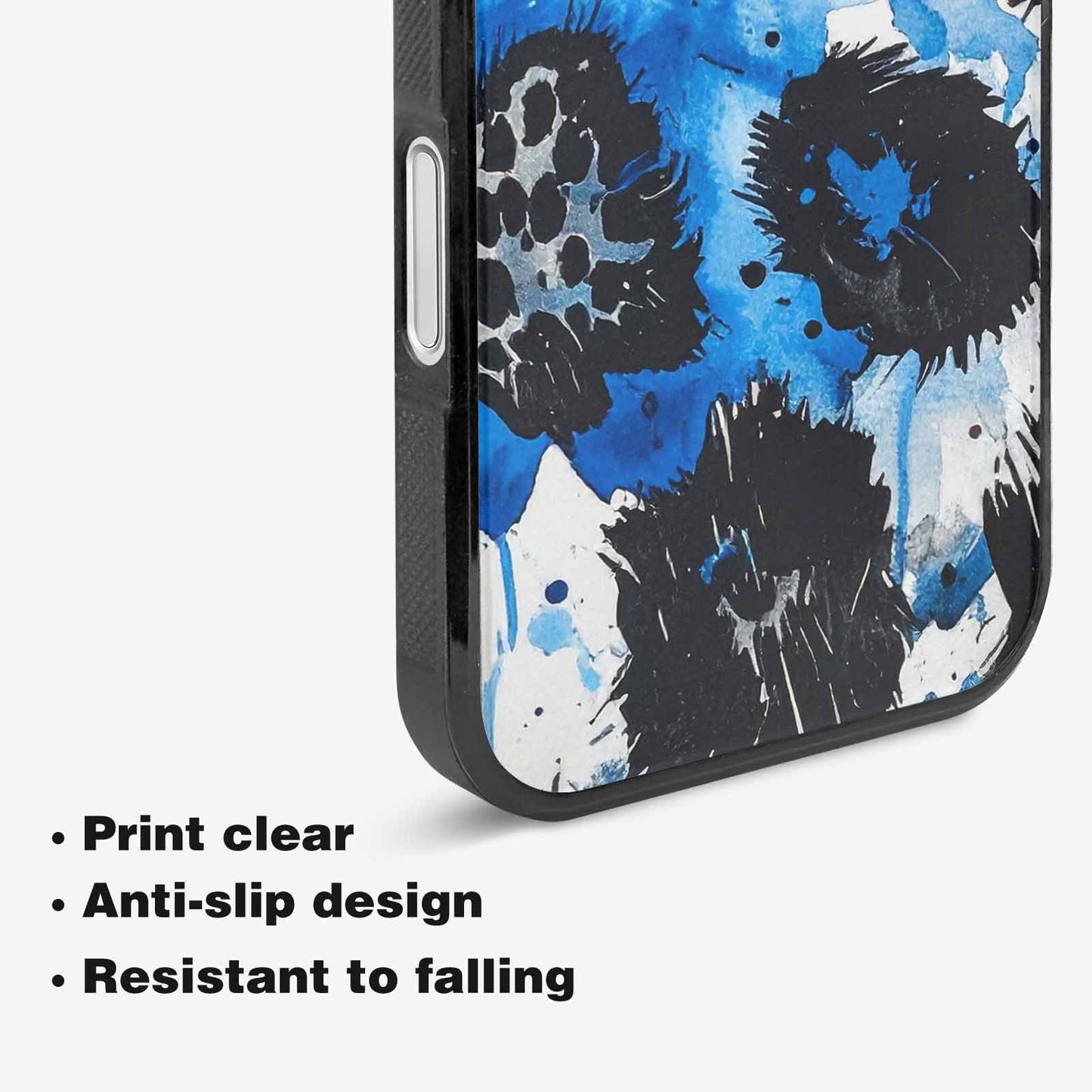 iPhone 16 Case — Animal Print Black Blue Ink Animal, Custom Made Phone Cover