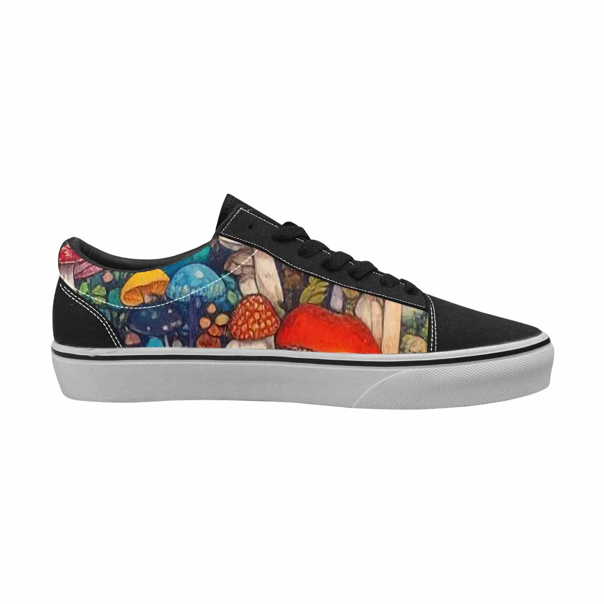WOMEN'S Mushrooms (general) Lace-Up Canvas Neon Fantasy Shoes