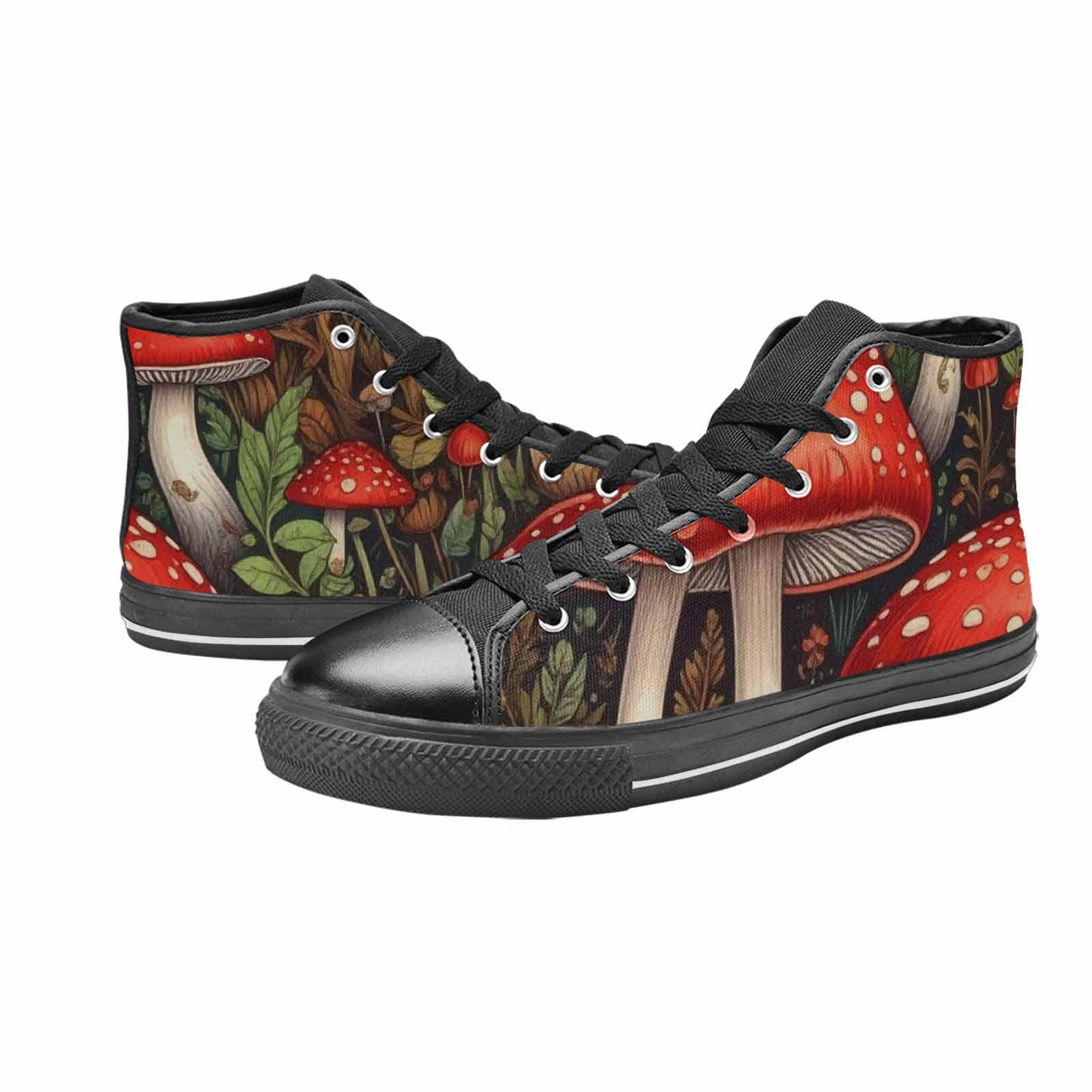 MEN'S Mushroom High Top Canvas Wallpaper Art Shoes