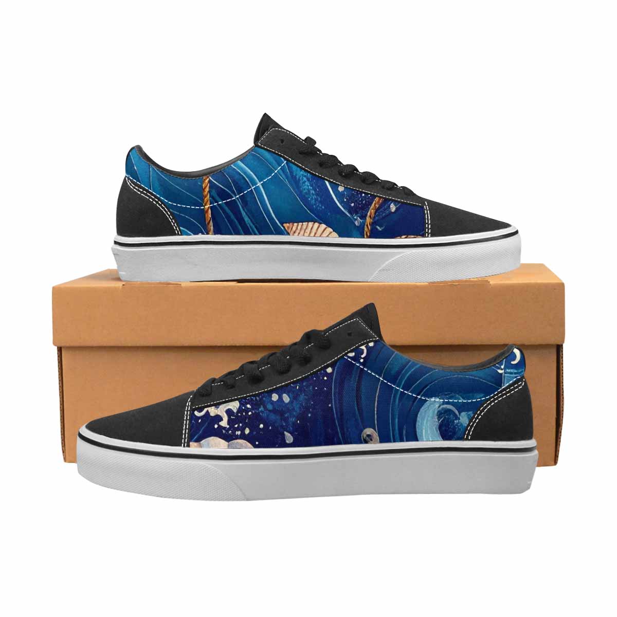 WOMEN'S Ocean Wave Canvas Lace-Up Aesthetic Sneakers