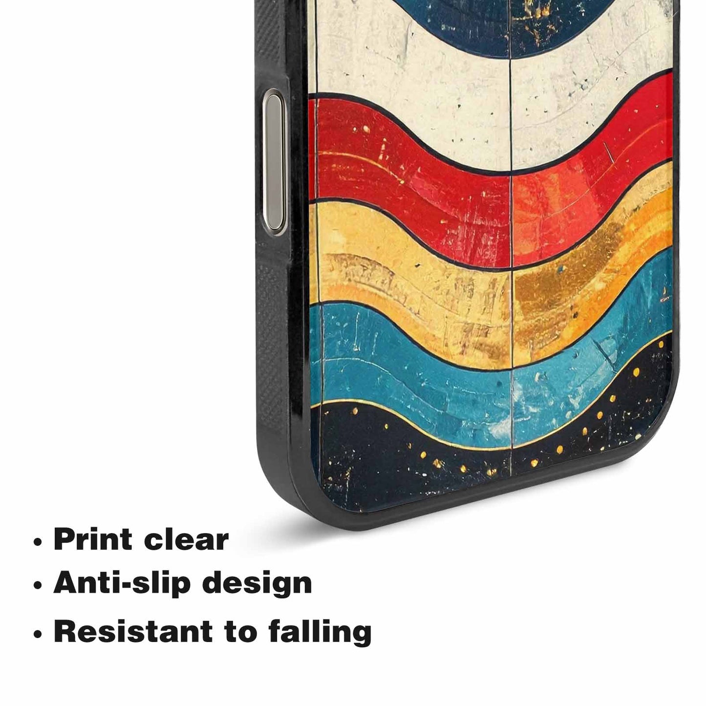 iPhone 16 Pro Max Case — Retro Wave Scallop Stripe Small Wavy, Personalized Phone Case