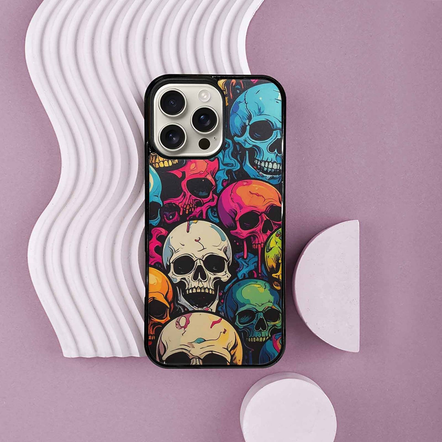 iPhone 16 Pro Max Case — 1000s Of Skulls Digital Camo Drip, Unique Phone Case Design
