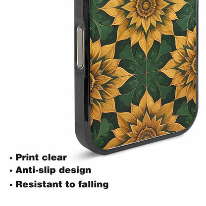 iPhone 15 Pro Max Case — Sunflower Mandala Kaleidoscope Custom, Original Design Phone Case