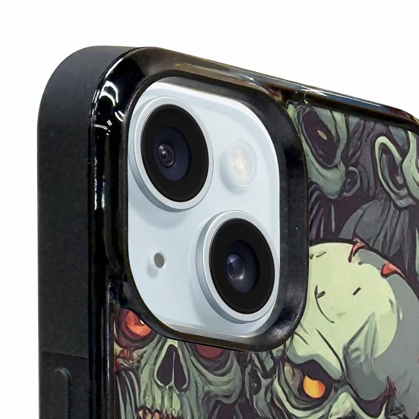 iPhone 15 Case — Zombie Head Pattern Hundreds Of Small, Custom Phone Case