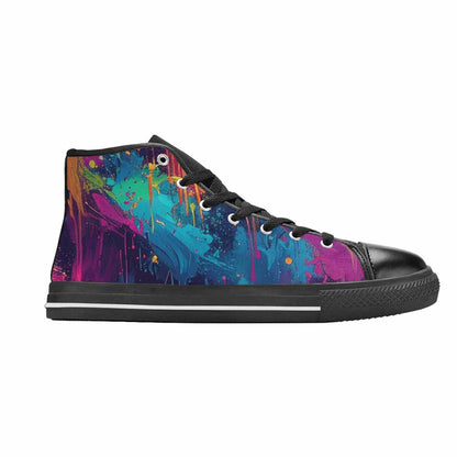 WOMEN'S Paint Splatter High Top Canvas Dreamcore Custom Sneakers