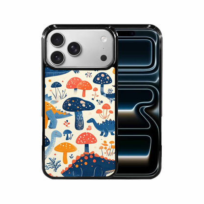 iPhone 17 Pro Max Case — Vintage Dinosaurs Mushroom Retro Vintage, Custom Printed Phone Case