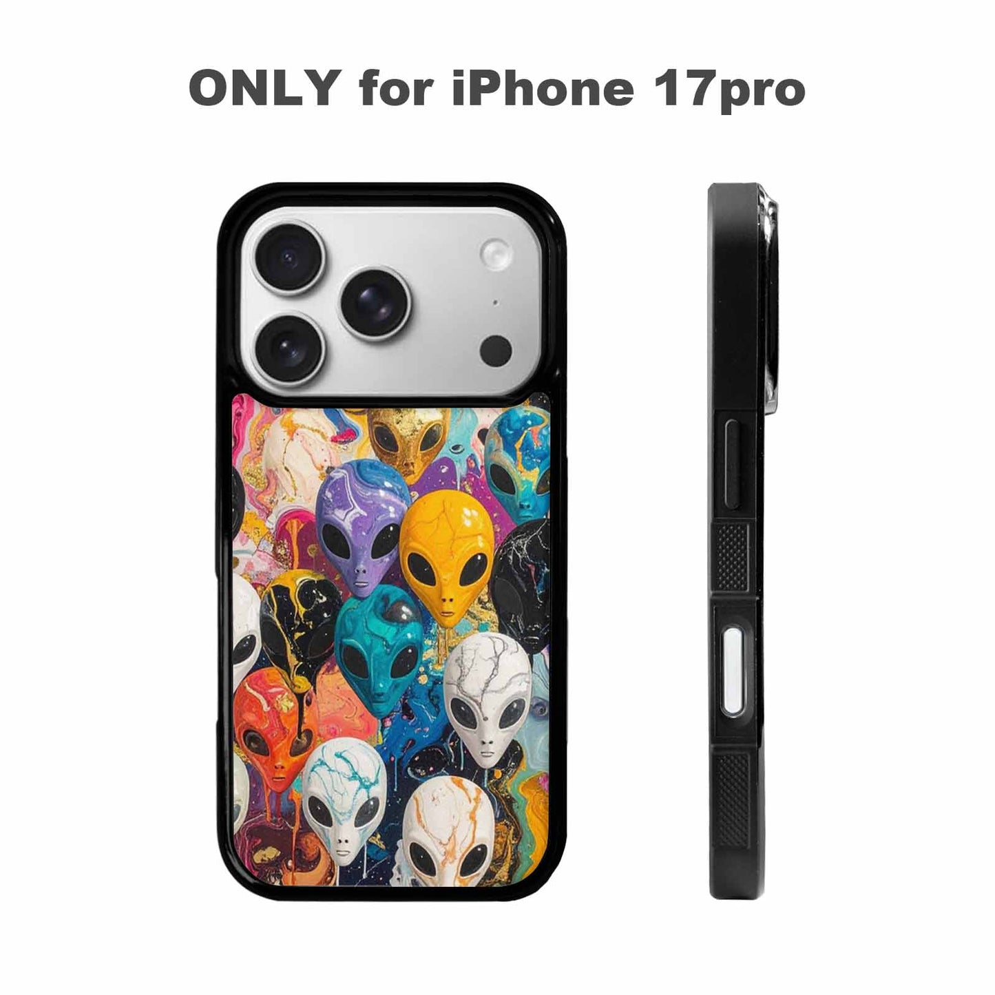 iPhone 17 Pro Case — Aliens Marblealiens Pattern V9e Alien Scifi, Custom Designed Case Cover