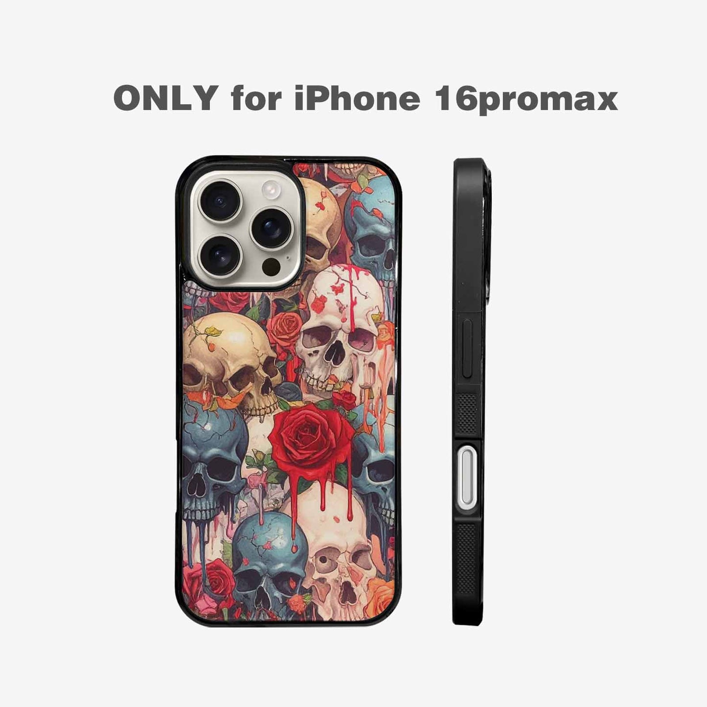 iPhone 16 Pro Max Case — Skulls And Roses Skulls And Roses, Custom Phone Case