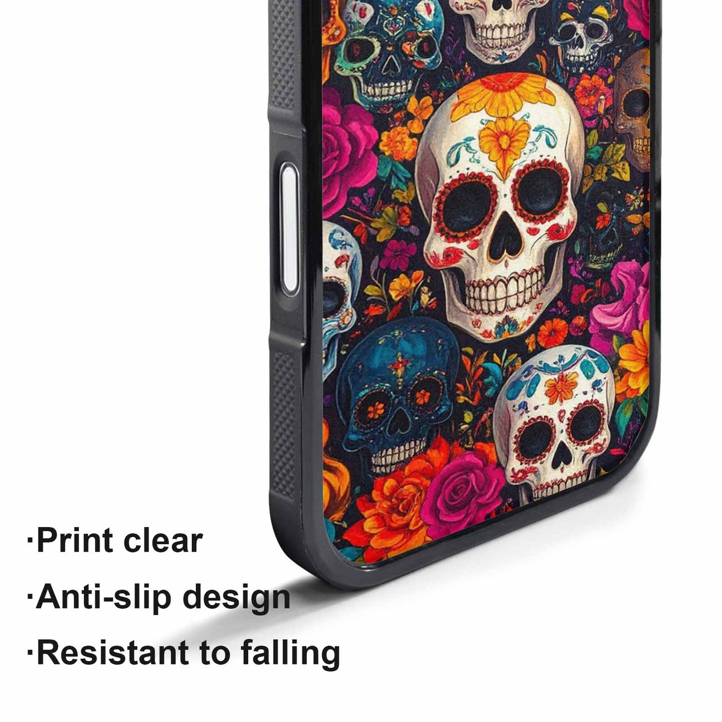 iPhone 17 Pro Max Case — Small Skull Pattern, Randomly Gothic Skulls, Custom Printed Phone Case