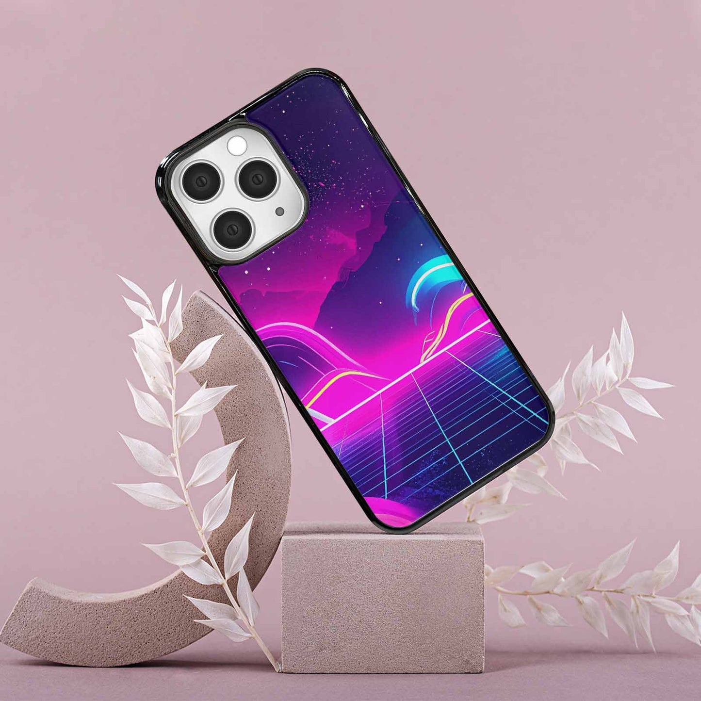 iPhone 15 Pro Max Case — 1980s Neon Cartoon Art Pattern, Custom Print Case Cover