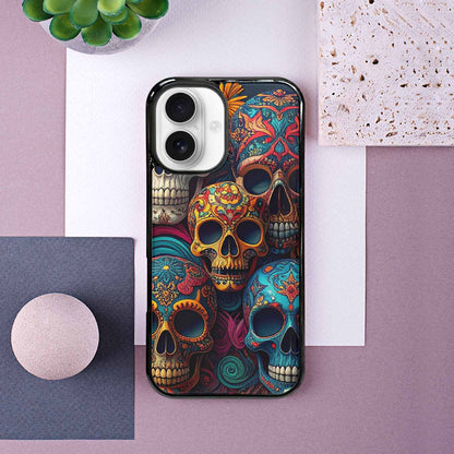 iPhone 16 Case — Skull Waves, Custom Art Phone Cover
