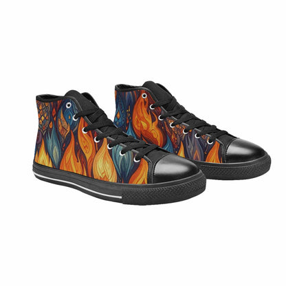 MEN'S Fire Flame High Top Canvas Dark Academia Sneakers