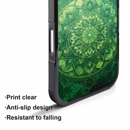 iPhone 17 Air Case — Green Mandala Bohemian Print Edge Original, Custom Art Phone Cover