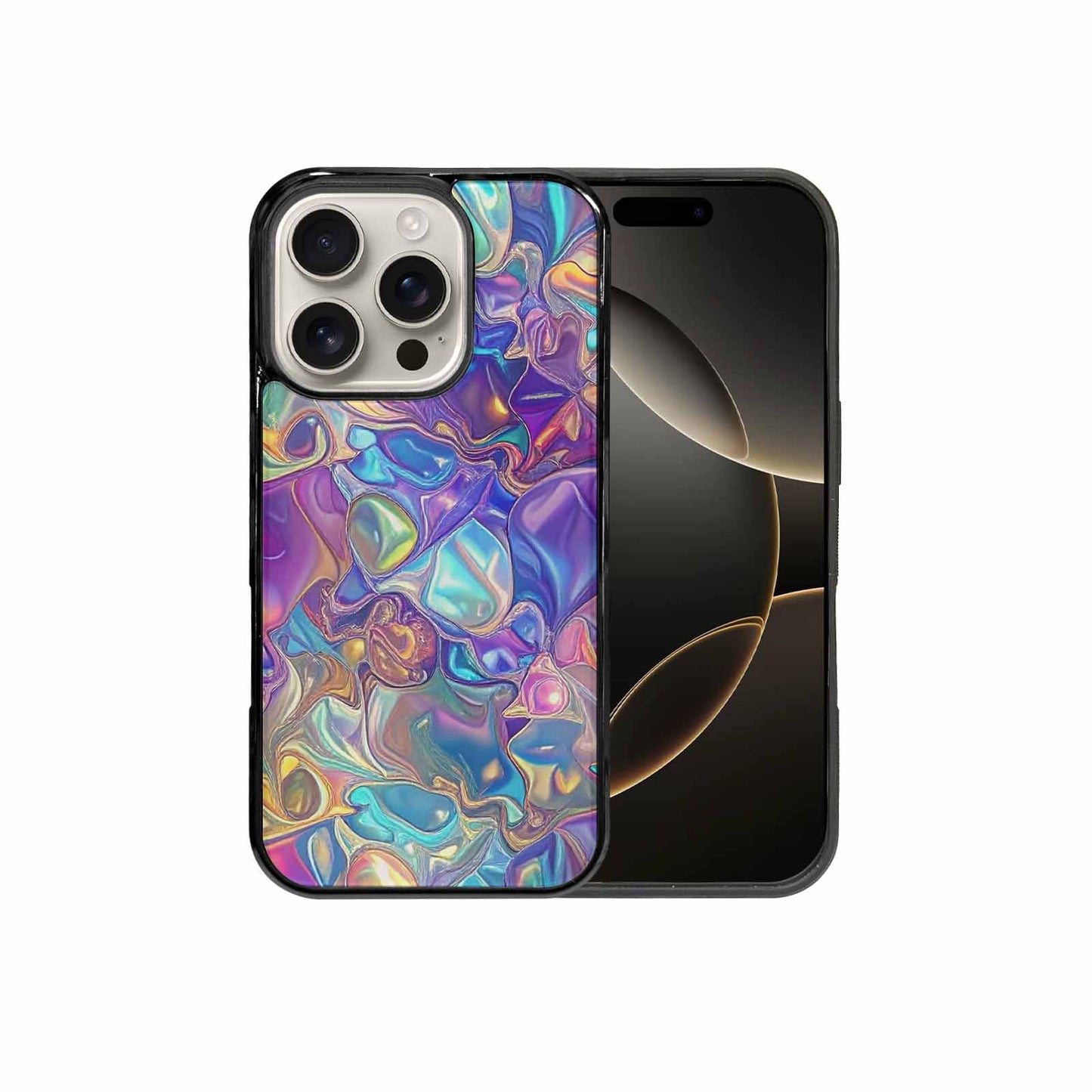 iPhone 16 Pro Case — Holographic Iridescent Shimmer Pattern Hundreds Of, Unique Phone Case Design