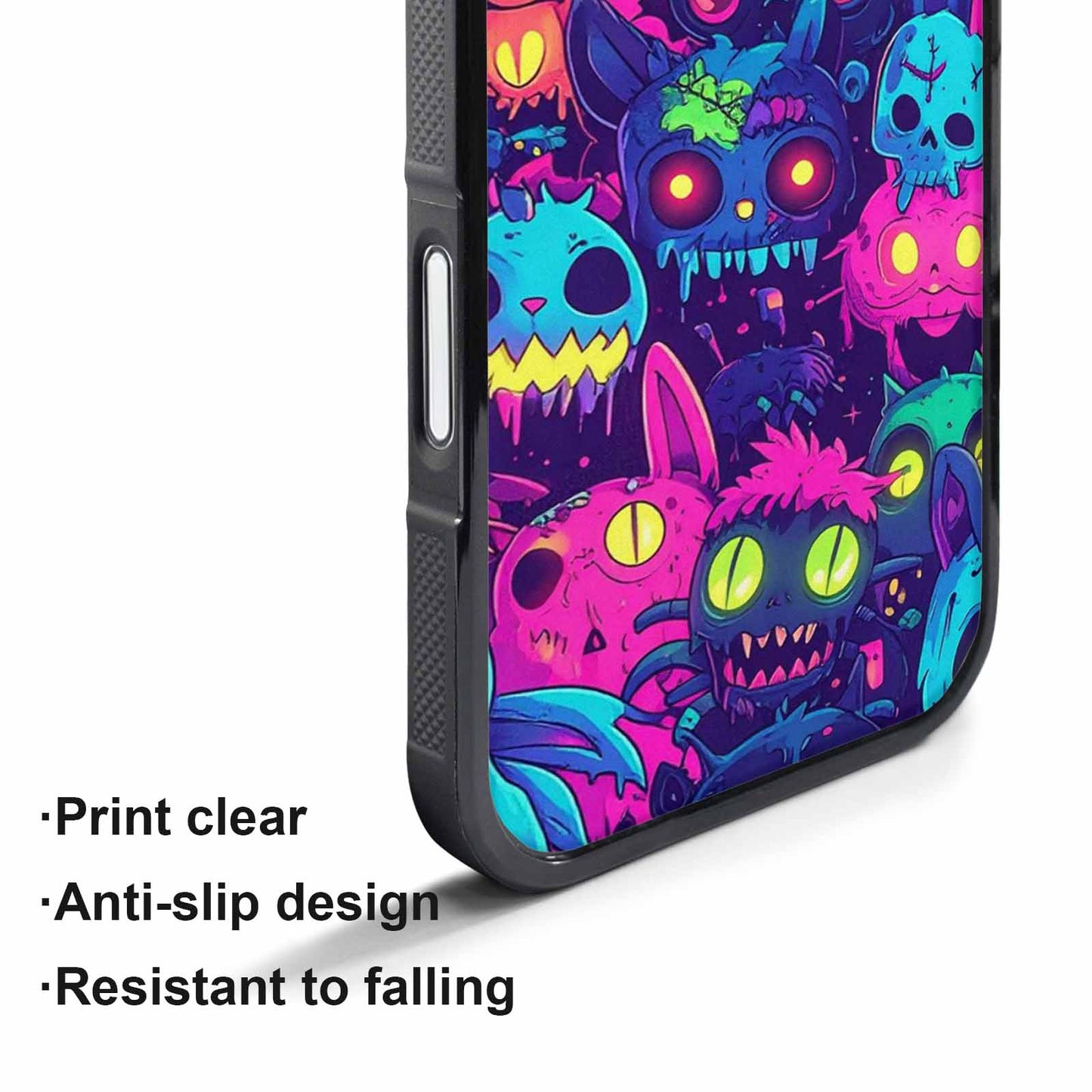 iPhone 17 Pro Case — Mixed Toxic Glow Creature Pattern Cartoon, Custom Print Case Cover