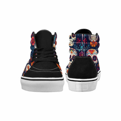 MEN'S Day Of Dead Sugar Skull High Top Canvas Aesthetic Custom Sneakers