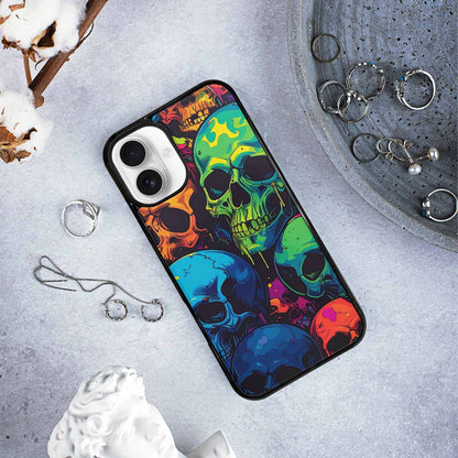 iPhone 16 Plus Case — 1000s Of Skulls Digital Camo Drip, Custom Print Case Cover