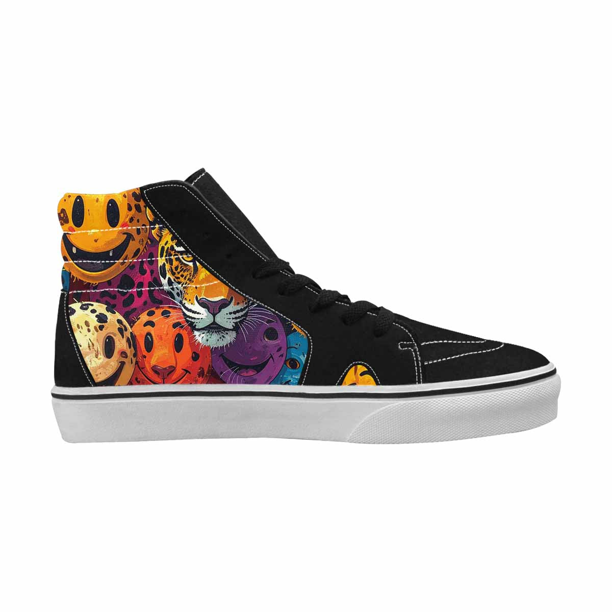 MEN'S Smiley Faces High Top Canvas Aesthetic Custom Shoes