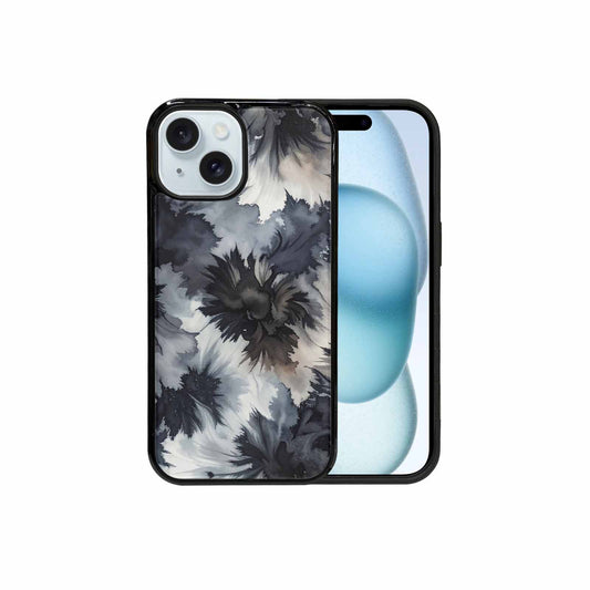 iPhone 15 Case — Tie Dye Black And Gray Blended, Custom Printed Phone Case