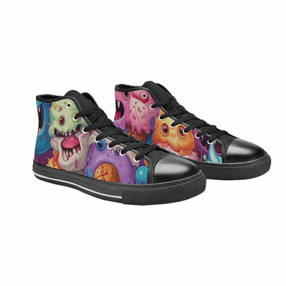 MEN'S Melting Icecream Cone Monster High Top Canvas Neon Fantasy Shoes