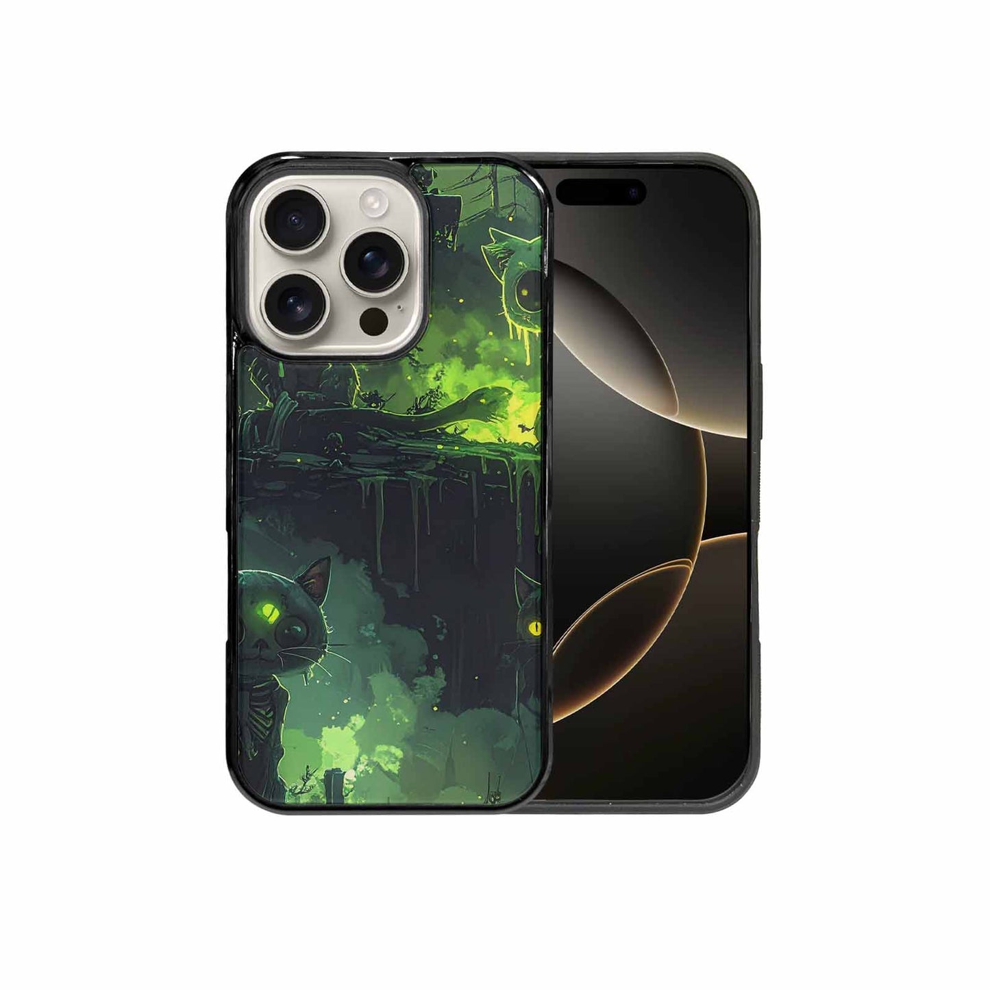iPhone 16 Pro Case — Toxic Melting Skeleton Cats Small Toxic, Custom Designed Case Cover