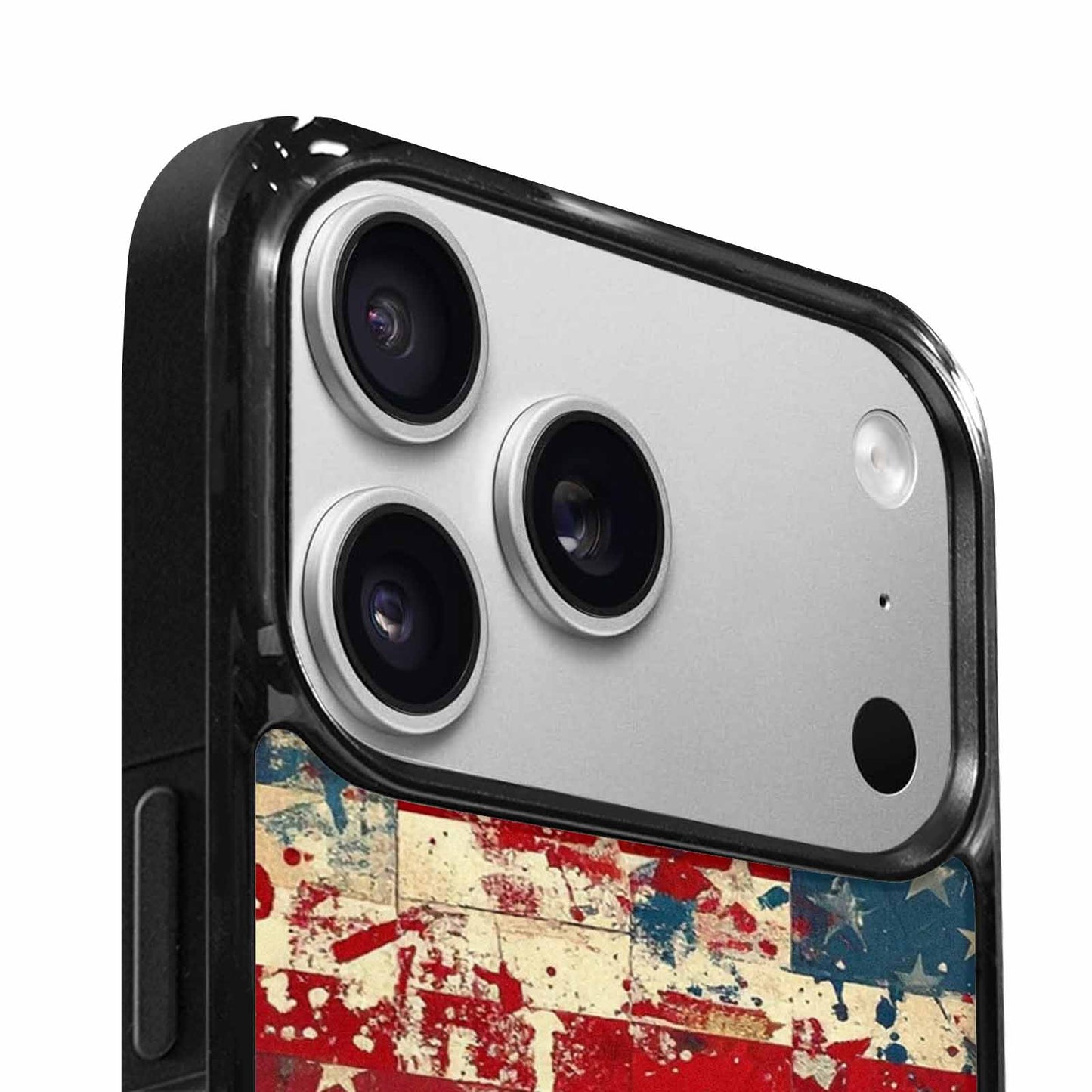 iPhone 17 Pro Max Case — Small American Flag Stars Galaxy Space, Custom Printed Phone Case