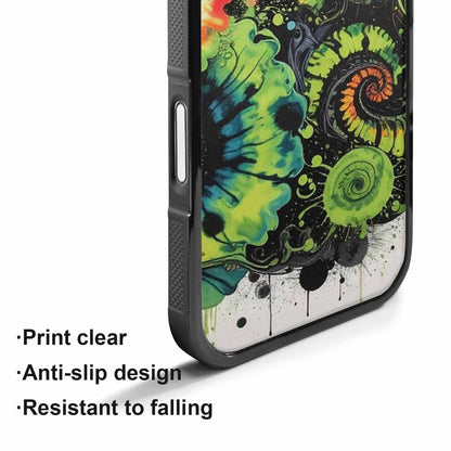 iPhone 17 Case — Black &amp; Green Ink Tie Dye, Original Design Phone Case