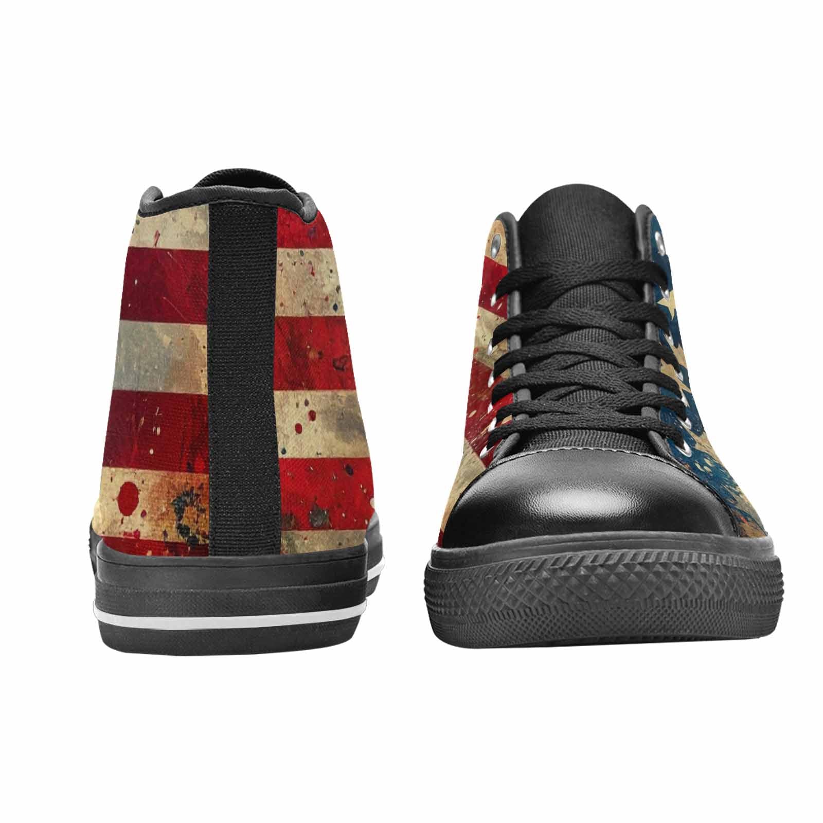 MEN'S American Flag Stars High Top Canvas Neon Fantasy Shoes
