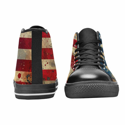 MEN'S American Flag Stars High Top Canvas Neon Fantasy Shoes