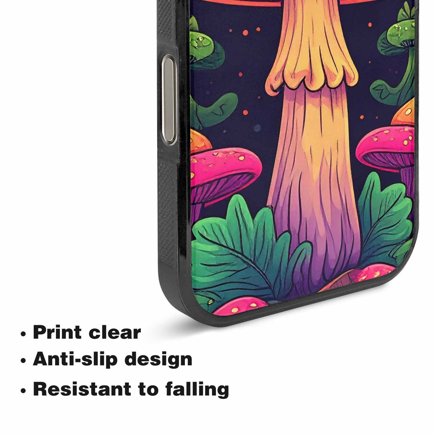 iPhone 16 Pro Max Case — Psychedelic Mushroom Cartoon Pattern, Customized Protective Case