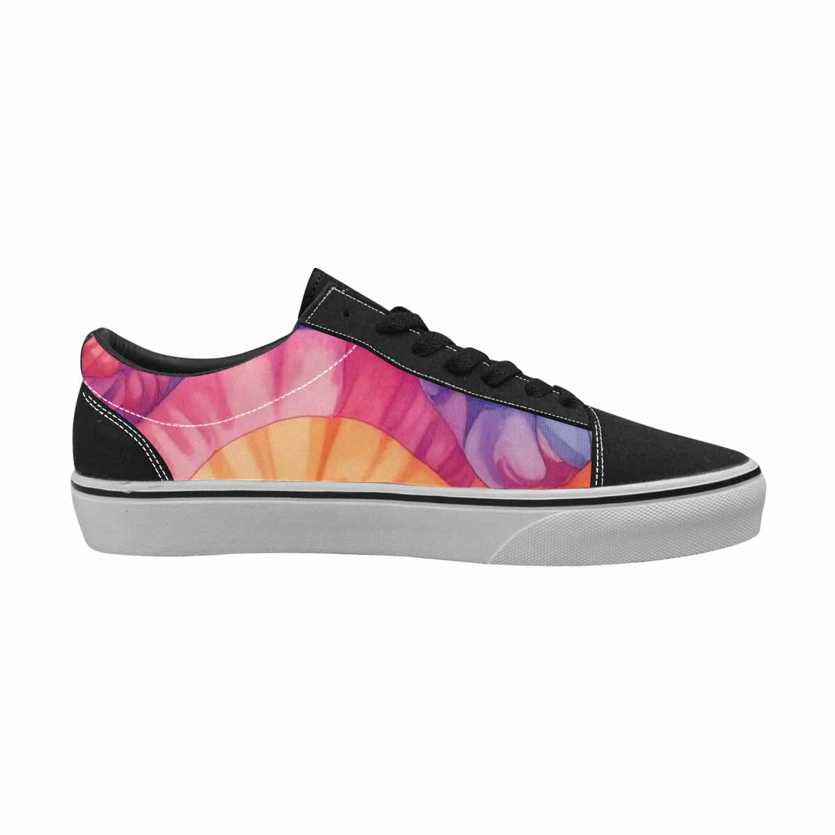 WOMEN'S Tie Dye Swirls Tie Lace-Up Canvas Vibrant Chaos Custom Sneakers