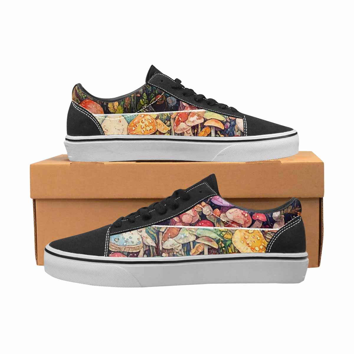 WOMEN'S Mushrooms (general) Mushrooms Pa Lace-Up Canvas Aesthetic Custom Shoes