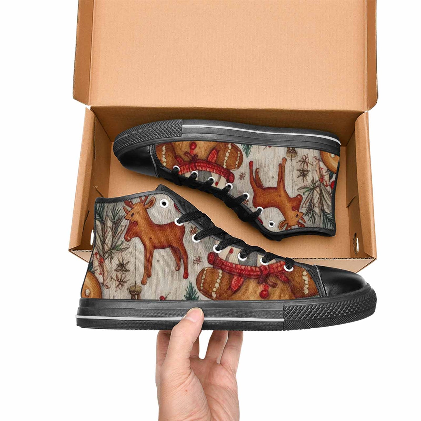 WOMEN'S Christmas Holly Snowflake High Top Canvas Y2K Shoes
