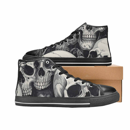 WOMEN'S Skulls - Classic High Top Canvas Neon Fantasy Custom Shoes