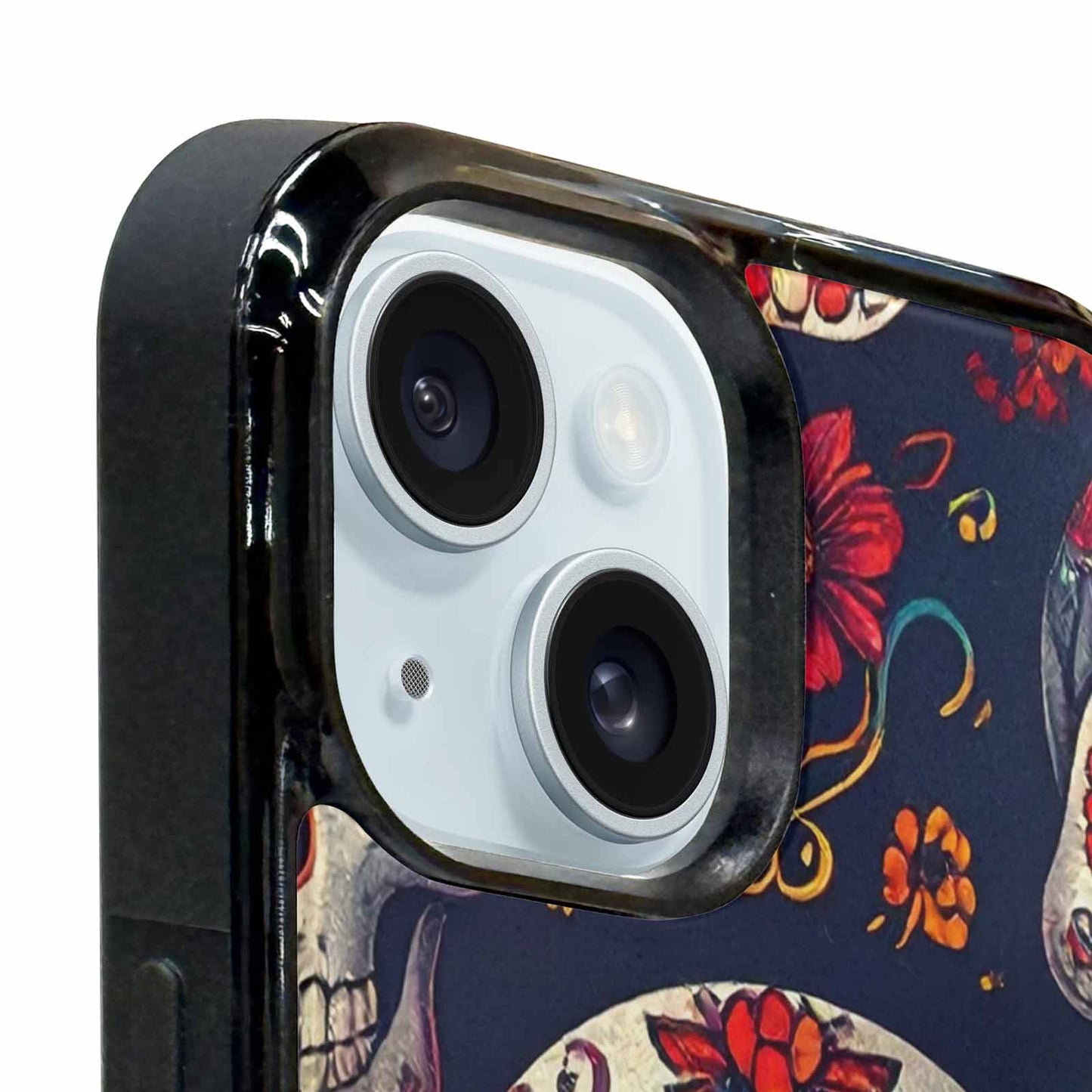 iPhone 15 Plus Case — Day Dead Sugar Skull Art 100s, Custom Made Phone Cover