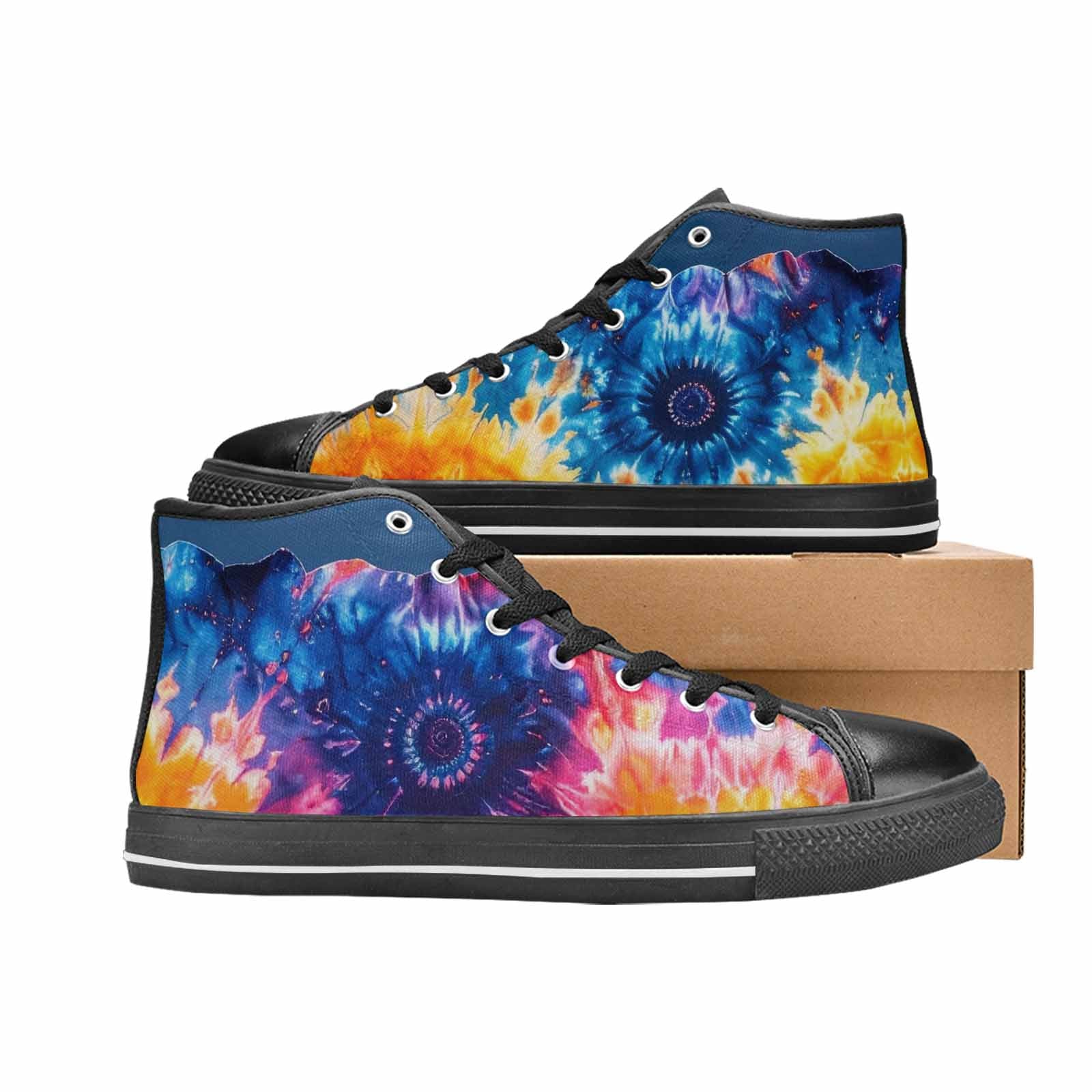 WOMEN'S Tie Dye Mixed Style High Top Canvas Aesthetic Custom Shoes