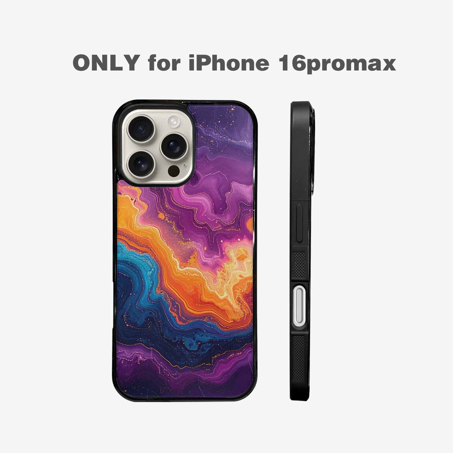 iPhone 16 Pro Max Case — Psychedelic Marble Tessellation, Custom Print Case Cover