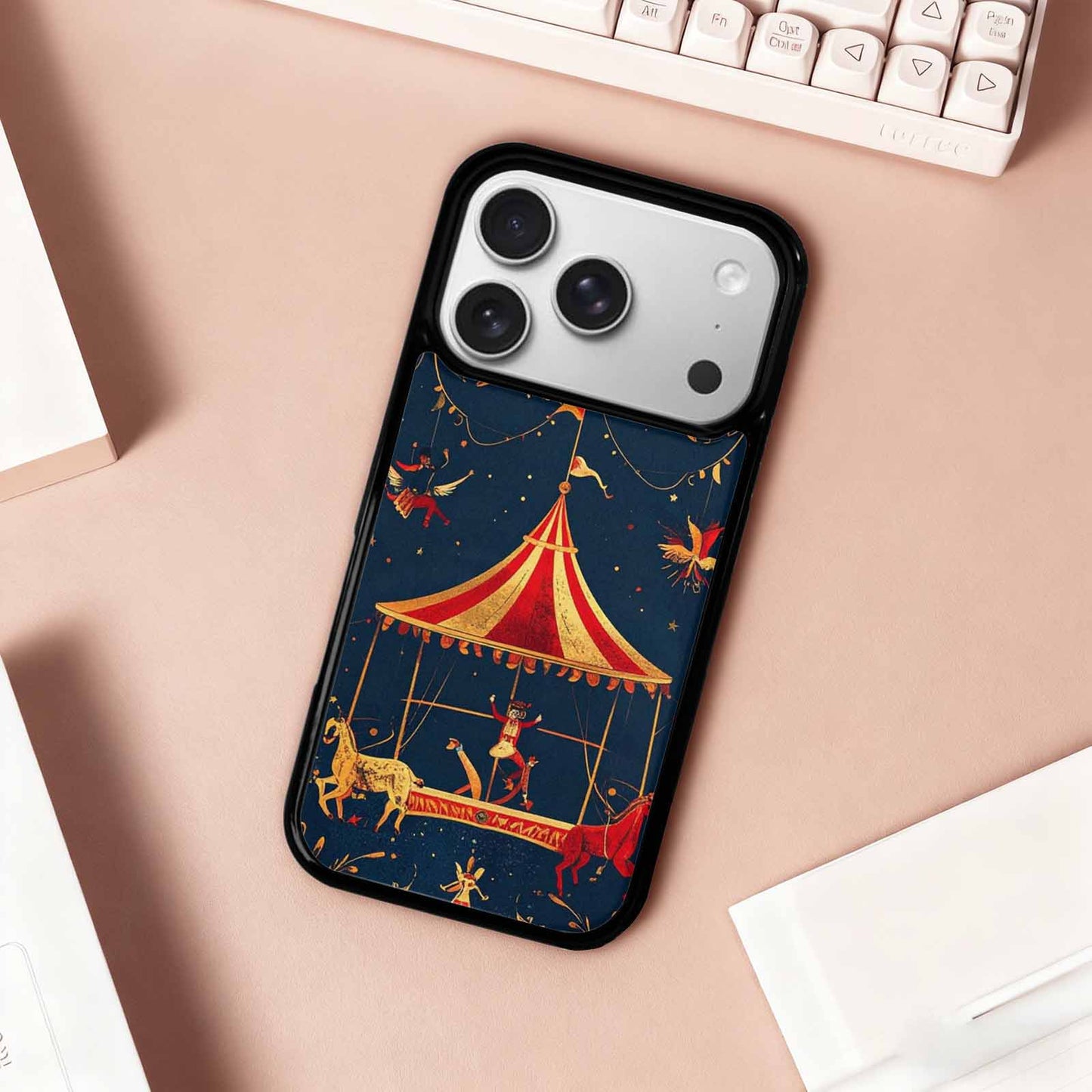 iPhone 17 Pro Case — Vintage Circus Art Pattern Retro Vintage, Custom Designed Case Cover