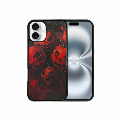 iPhone 16 Plus Case — Bloody Pumpkin Face, Custom Phone Case
